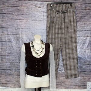 SO Plaid Belted  Dress Pants